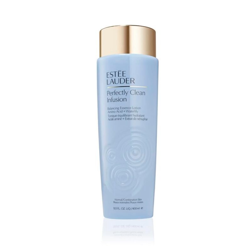 Estee Lauder Perfectly Clean Infusion Balancing Skin Essence Face Lotion Toner with Amino Acid + Waterlily, 13.5 Fl Oz