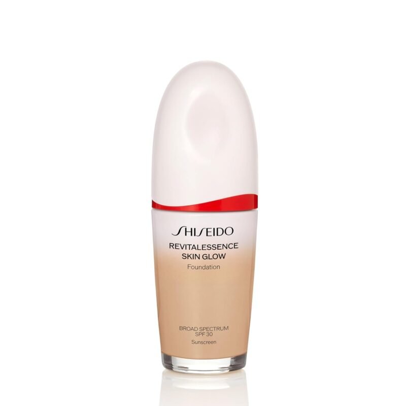 Shiseido RevitalEssence Skin Glow Foundation SPF 30 - Buildable, Medium Coverage - 24-HR Hydration & 12-HR Wear - Transfer, Crease & Fade Resistant - Non-Comedogenic - All Skin Types