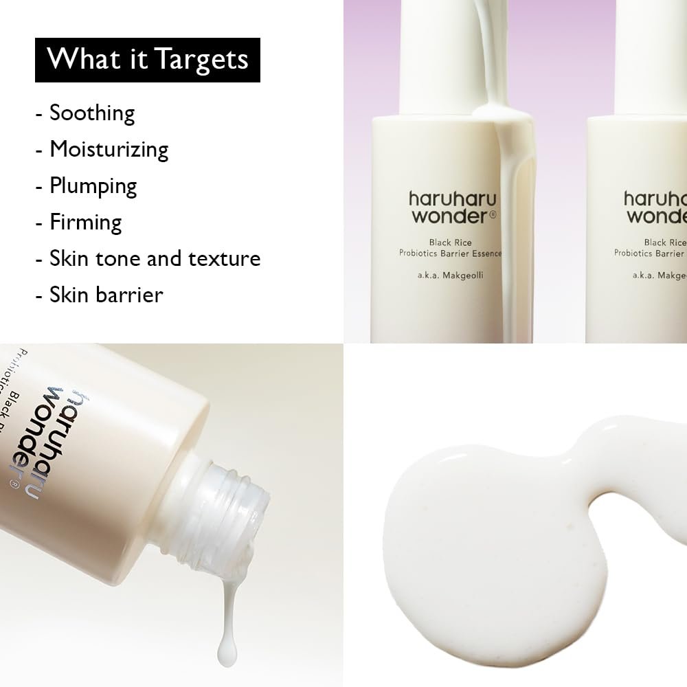 haruharu Wonder Black Rice Probiotics Barrier Essence 4.05 fl. oz Hydrating Milky Toner for Dry Skin, Soothes, Locks in Moisture, and Reduces Redness by Strengthening The Skin Barrier, Vegan - Image 2