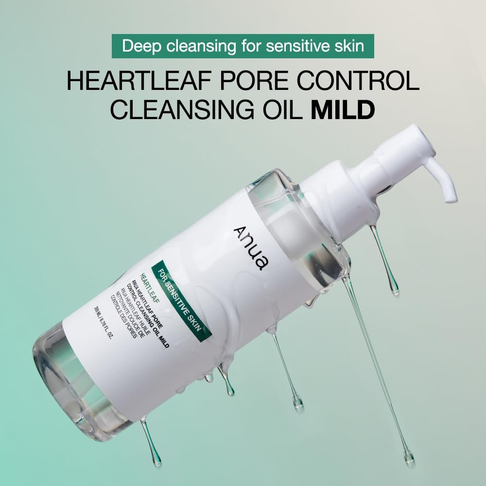 ANUA Gentle Double Cleanser Duo: Heartleaf Pore Control Cleansing Oil Mild & Hydrating Gentle Foaming Face wash for Double Cleansing, Daily Facial Cleanser, Korean Skincare - Image 2