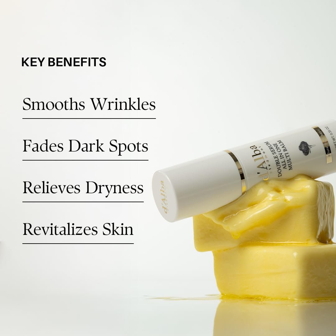 d'alba Piedmont Italian White Truffle Double Serum All-in-one Multi Balm, Vegan Skincare with Vitamin C and Vegan Collagen, 3-in-1 Anti Wrinkle, Eye Treatment, Dark Spot Remover - Image 4