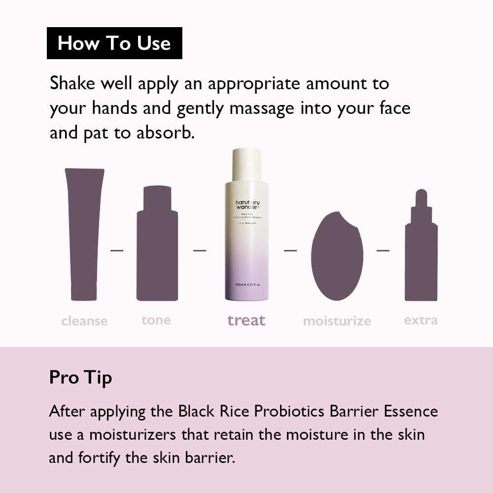 haruharu Wonder Black Rice Probiotics Barrier Essence 4.05 fl. oz Hydrating Milky Toner for Dry Skin, Soothes, Locks in Moisture, and Reduces Redness by Strengthening The Skin Barrier, Vegan - Image 8