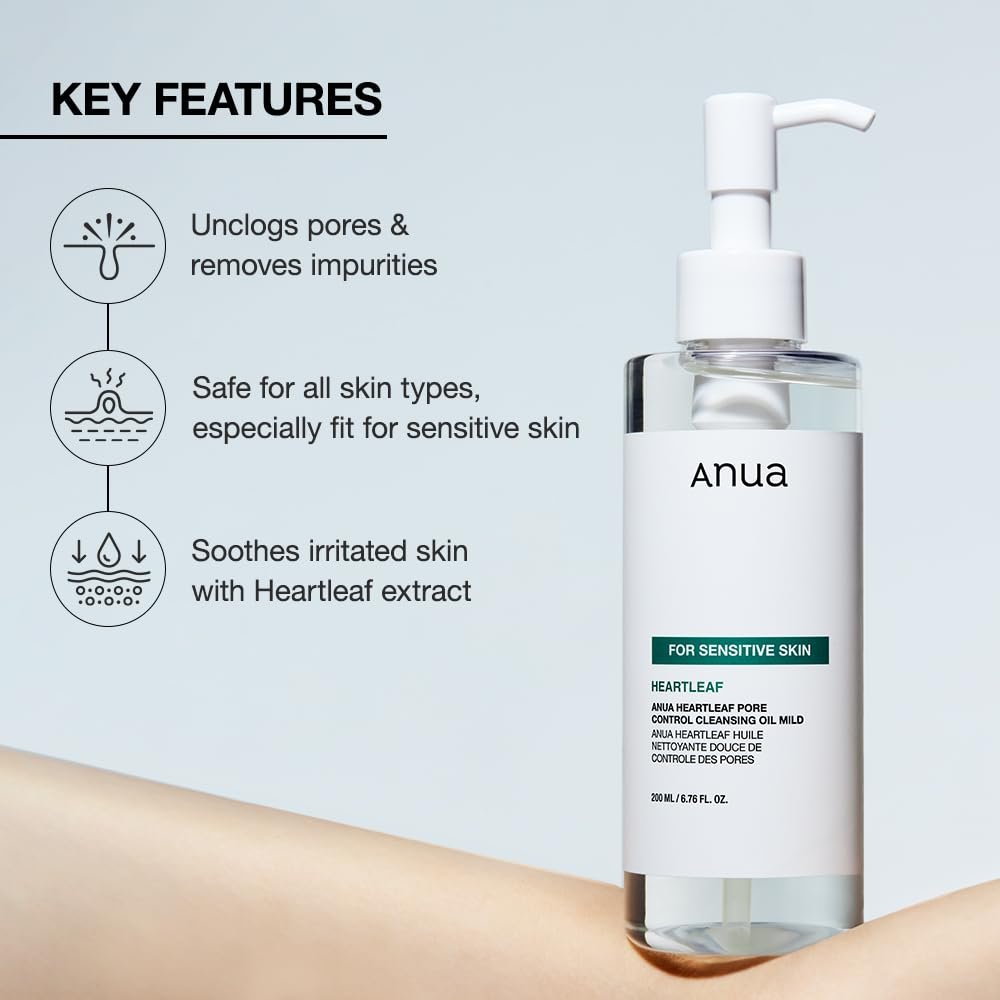 ANUA Gentle Double Cleanser Duo: Heartleaf Pore Control Cleansing Oil Mild & Hydrating Gentle Foaming Face wash for Double Cleansing, Daily Facial Cleanser, Korean Skincare - Image 3