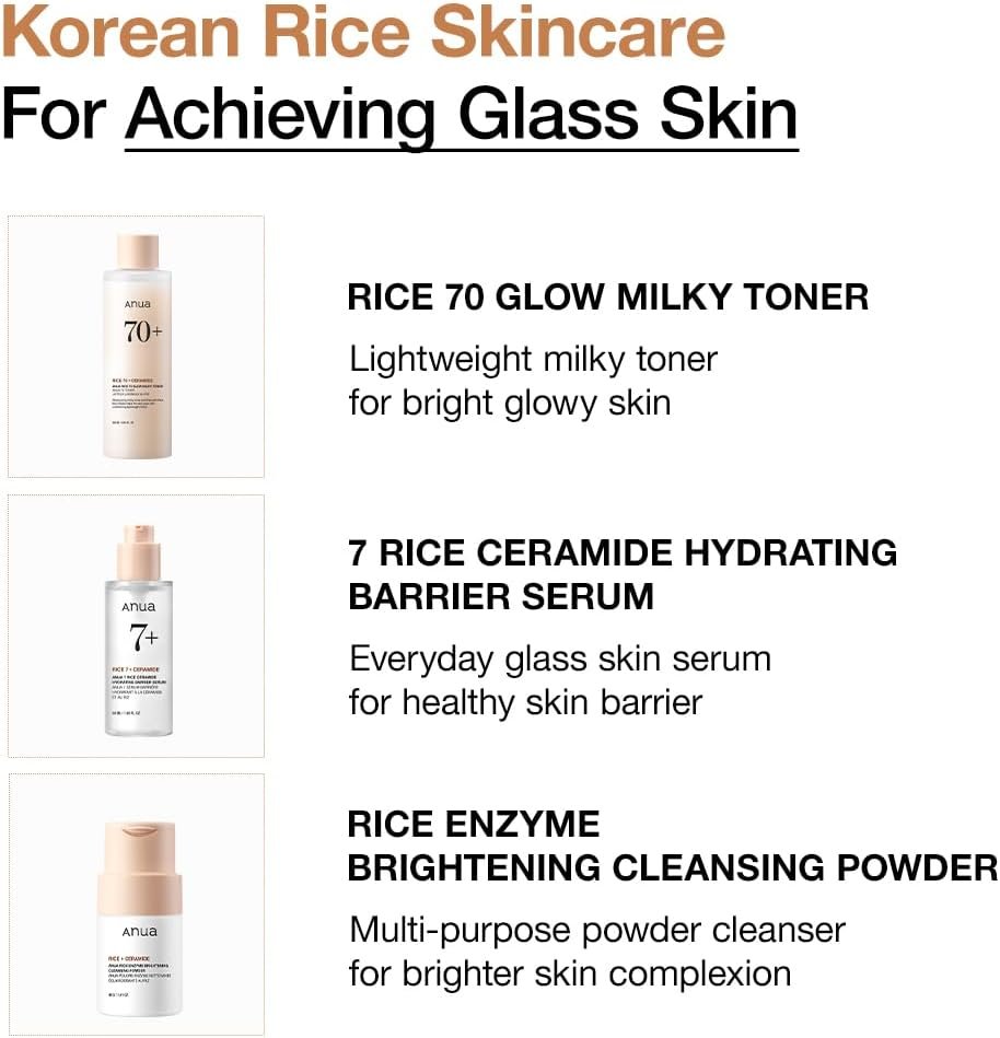 Anua Rice Trio Set : Rice Cleansing Powder & Milky Toner & Hydrating Serum, Marshmallow face mask maker, for Glass skin,Korean Skincare - Image 3