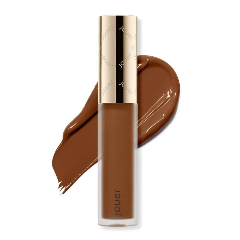 Jouer Essential High Coverage Liquid Concealer - Soft Matte Finish - Color Corrector for Spot Coverage, Under Eye Dark Circles and Contour, CremeBrulee