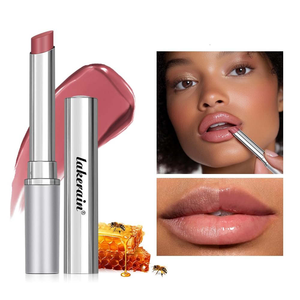 2PCS Honey Lipstick Tinted Lip Balm - Sheer Hydrating for All Skin Tones - Moisturizing Lip Color, Nourishing for Dry Lips (Pink) - Image 2