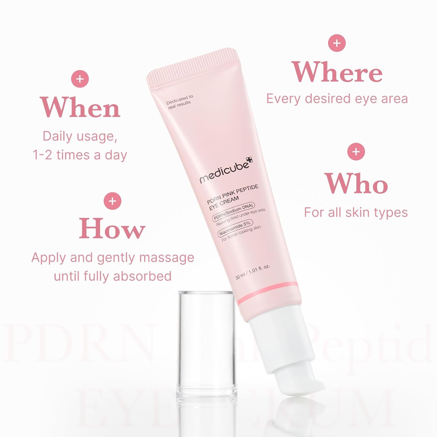 medicube Salmon DNA PDRN Pink Peptide Eye Serum with Niacinamide and 99% Purity Retinol for Fine Lines, Uneven Skin Tone, Korean Skin Care 1.01fl.oz - Image 6
