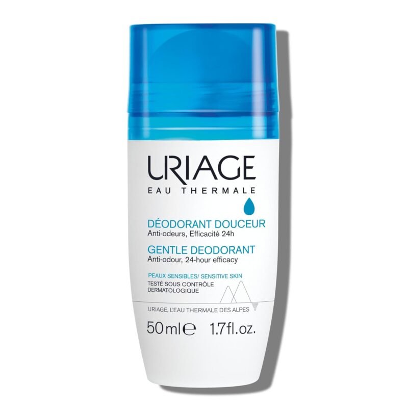 URIAGE Gentle Deodorant for Sensitive Skin | 24-hour, Fresh & Clean Fragrance, Unisex, Wide Roll-on, No White Marks, No Alcohol, Aluminum-Free, 50 mL / 1.69 oz