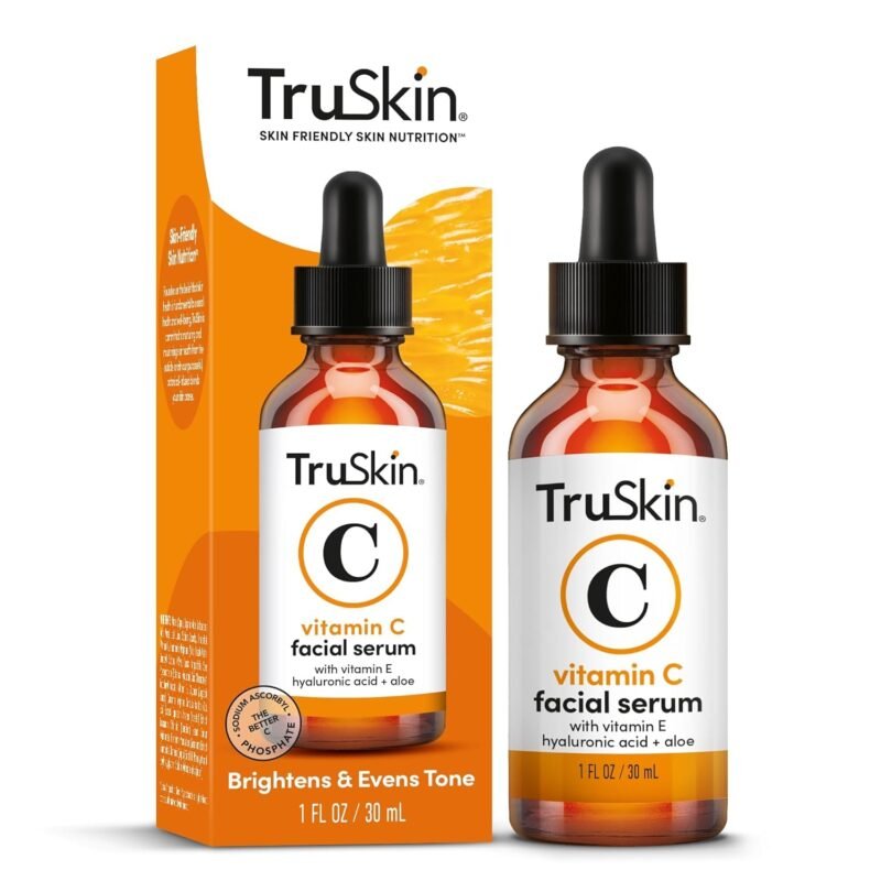 TruSkin Vitamin C Serum For Face ?C Anti Aging Face Serum with Vitamin C, Hyaluronic Acid, Vitamin E ?C Brightening Formula ?C Improve Appearance of Dark Spots, Tone, Fine Lines & Wrinkles, 1 Fl Oz