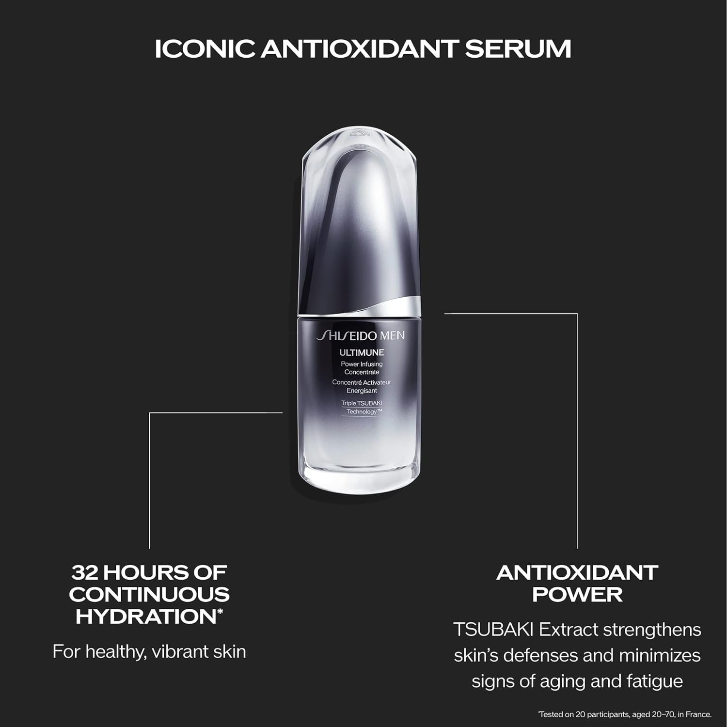 Shiseido Men Ultimune Power Infusing Concentrate - 30 mL - Strengthens Skin & Helps with Damage Recovery - 32-Hour Hydration - Image 6