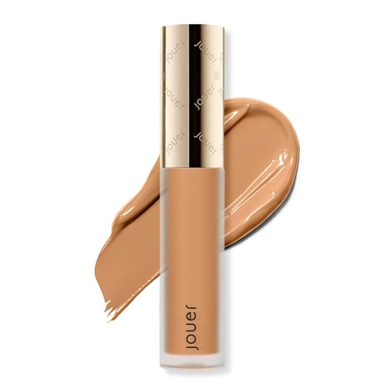 Jouer Essential High Coverage Liquid Concealer - Soft Matte Finish - Color Corrector for Spot Coverage, Under Eye Dark Circles and Contour, CremeBrulee