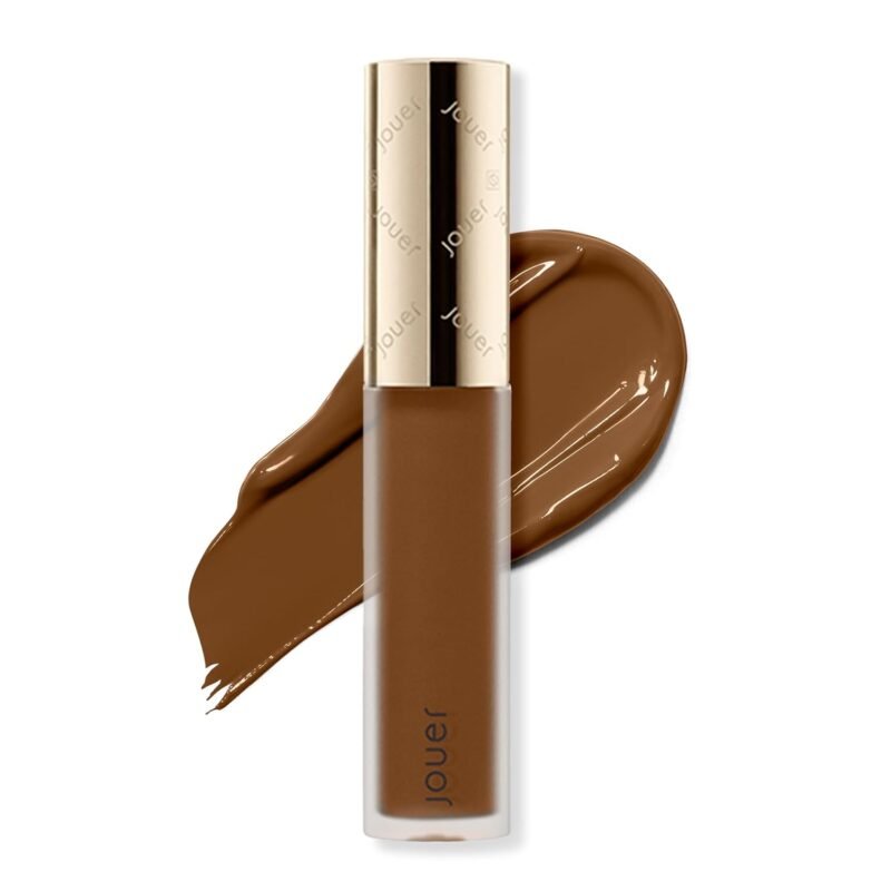 Jouer Essential High Coverage Liquid Concealer - Soft Matte Finish - Color Corrector for Spot Coverage, Under Eye Dark Circles and Contour, CremeBrulee