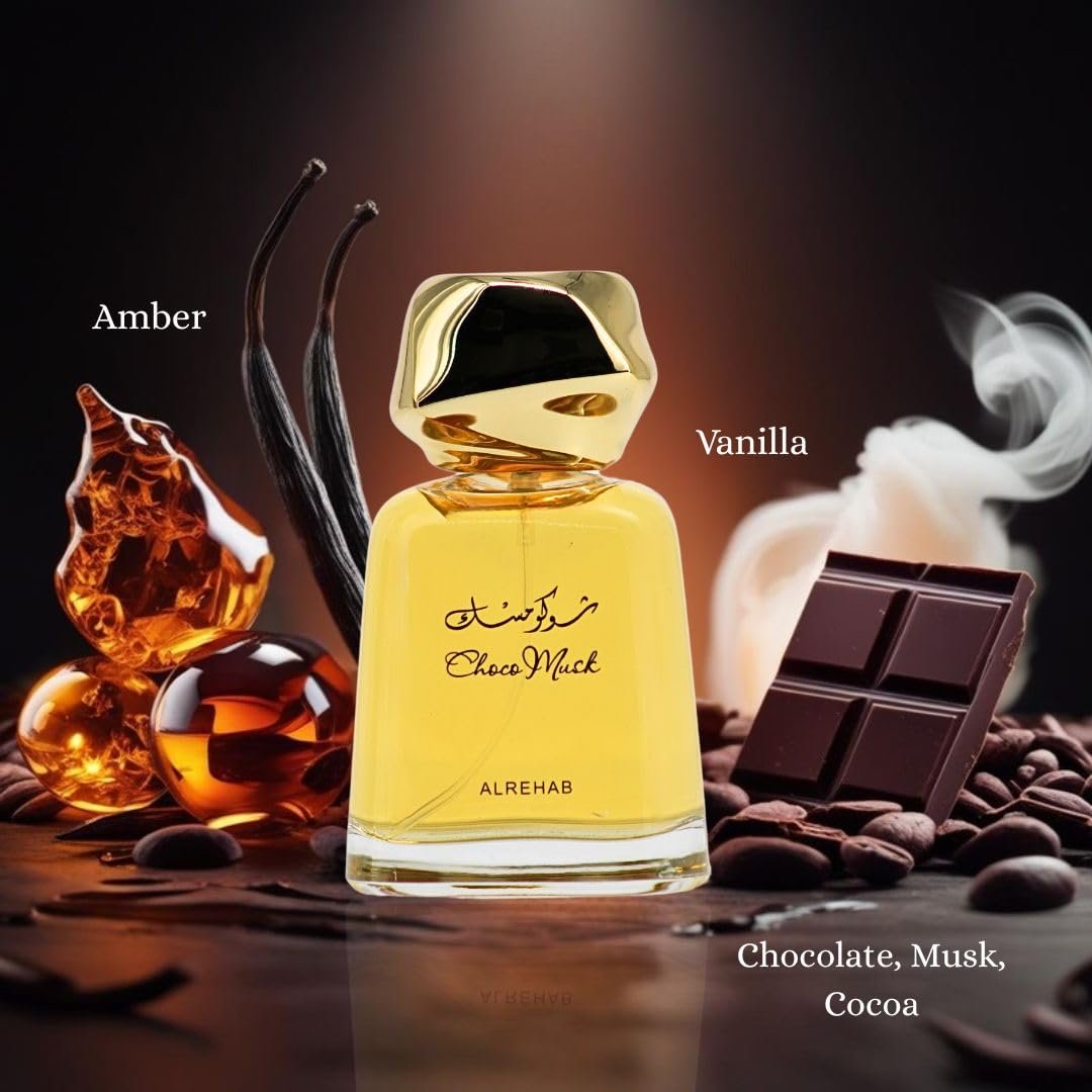 Al-Rehab Choco Musk Eau de Parfum for Women & Men - 100ml (3.4 oz) | Warm Spicy Gourmand Perfume with Chocolate, Vanilla & Amber | Sweet, Musky & Addictive | Long-Lasting Arabian Cocoa Fragrance - Image 2