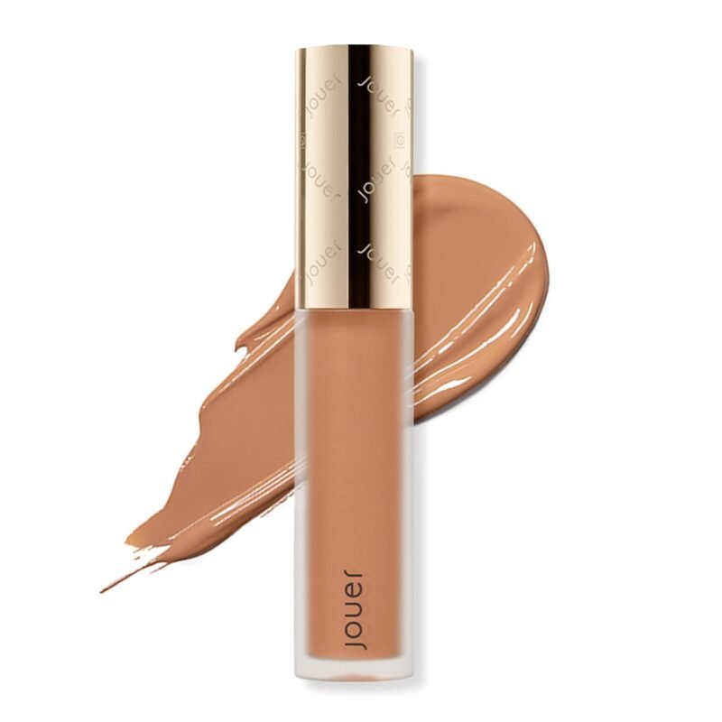Jouer Essential High Coverage Liquid Concealer - Soft Matte Finish - Color Corrector for Spot Coverage, Under Eye Dark Circles and Contour, CremeBrulee