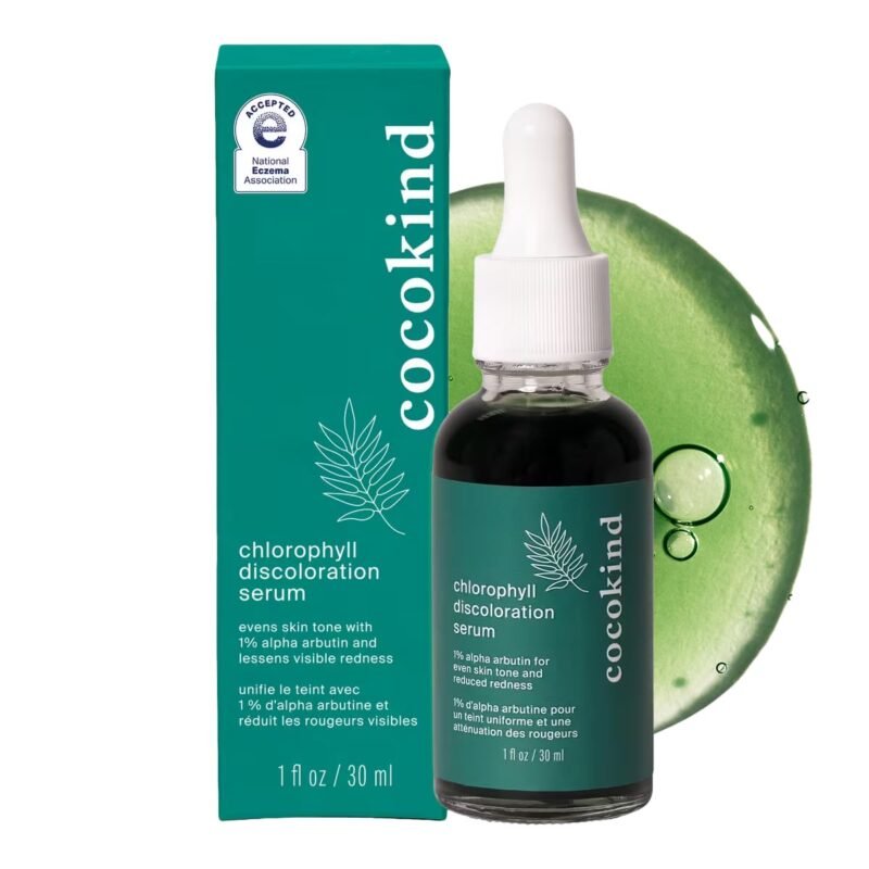 Cocokind Chlorophyll Discoloration Serum, Sensitive Skin Friendly Spot Fading Serum to Target Spots, Uneven Tone, and Redness, 1 fl oz