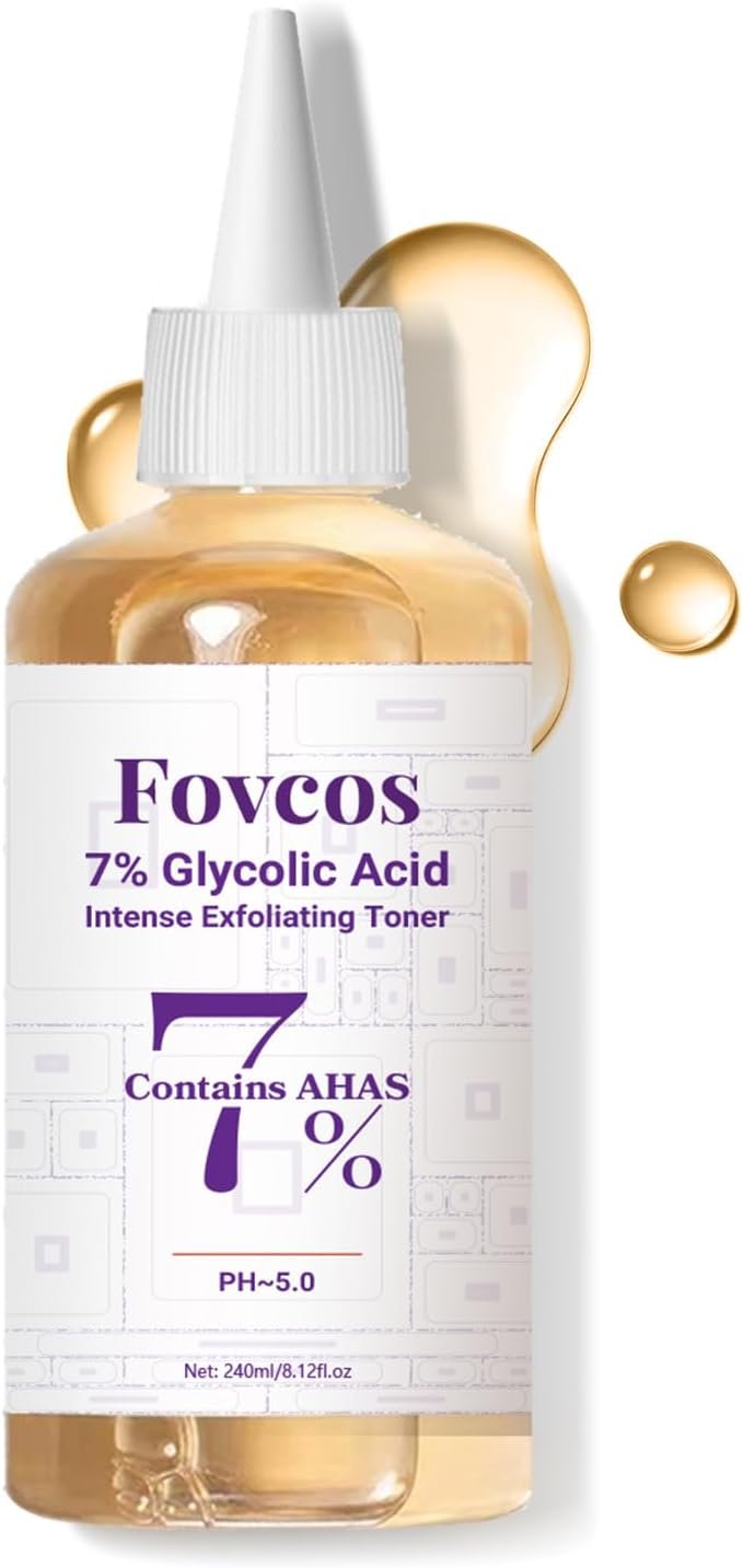 7% Glycolic Acid Exfoliating Toner, Exfoliating Skin Care Facial Toner, Improves Texture, Reduces Breakouts Pores and Fine Lines, Suitable for All Skin Types