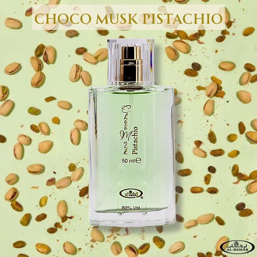 Al-Rehab Choco Musk Pistachio Eau de Parfum for Women & Men - 50ml (1.65 oz) | Nutty Gourmand Perfume with Pistachio, Chocolate & Vanilla | Sweet, Creamy & Addictive | Long-Lasting Arabian Fragrance - Image 4