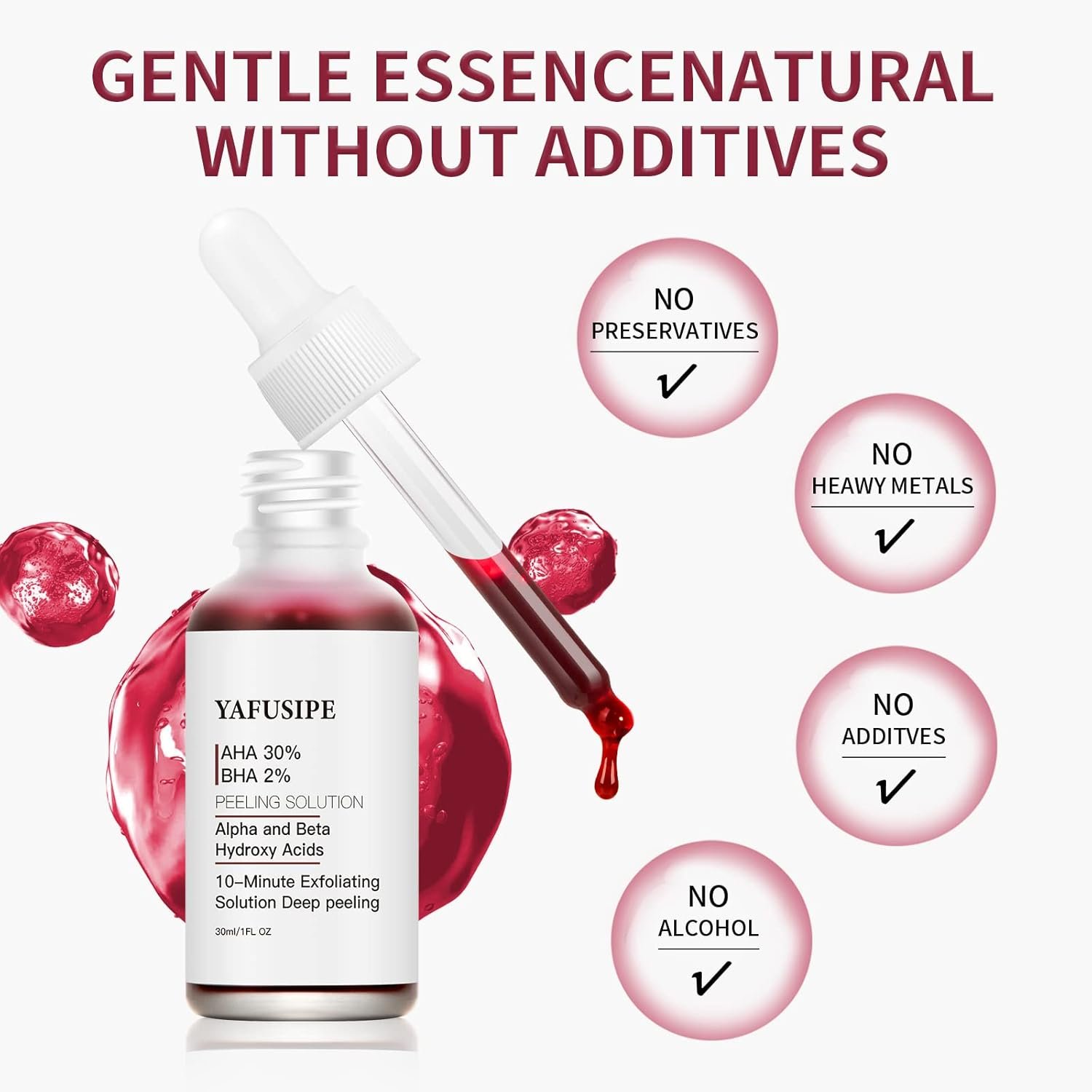 AHA 30% + BHA 2% Peeling Solution Exfoliating Chemical Skin Peel for Face at Home Facial Mask Red Peeling BHA Liquid Exfoliant Acid Peels Salicylic Acid Exfoliators Acid Peel for Face 1Floz - Image 5