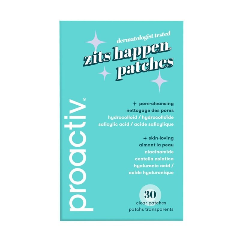 Proactiv Zits Happen? Hydrocolloid Acne Patches- Pimple Patches for Face and Back Acne with Pore Cleansing Salicylic Acid- 30 Count