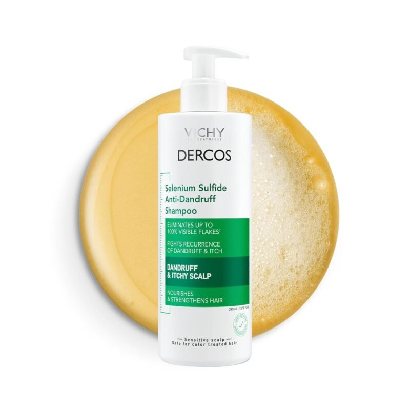 Dercos Selenium Sulfide Anti Dandruff Shampoo, Dry Scalp Treatment and Itch Relief. Prescription Strength Comparable to 2% Ketoconazole, for Mild to Severe Dandruff-Prone Hair & Flaky, Itchy Scalps