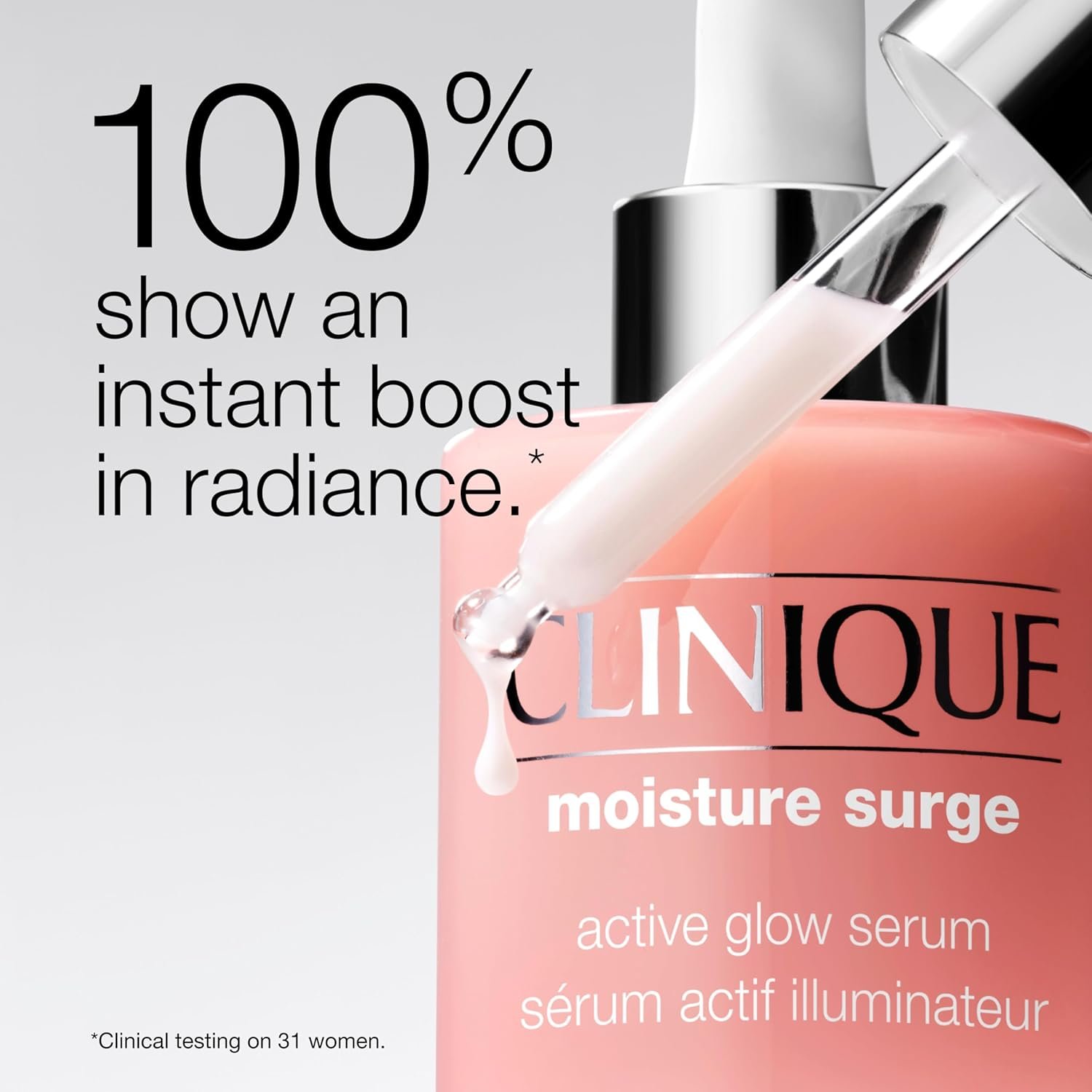 Clinique Moisture Surge Active Glow Serum with Lactic Acid, Hyaluronic Acid + Vitamin C | Hydrating, Lightweight + Oil Free? - Image 6