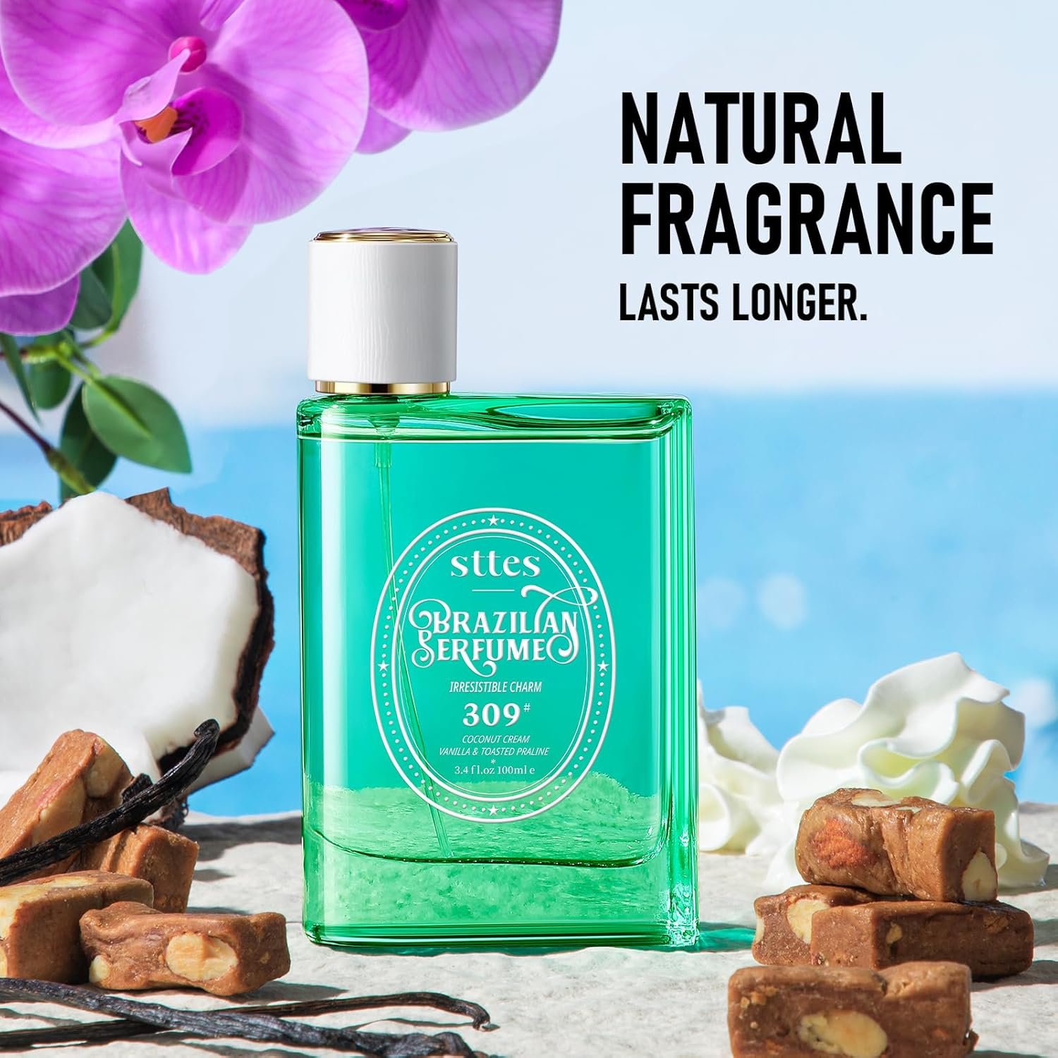 Sttes Perfume 309# (Irresistible Charm) u2013 Eau de Parfum 100ml (3.4 fl oz) u2013 Coconut Cream, Vanilla, Toasted Praline - Image 4