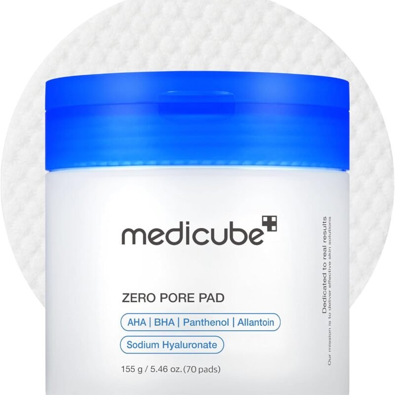 Medicube Zero Pore Pads 2.0, Dual-Textured Facial Toner Pads for Exfoliation and Pore Care with 4.5% AHA Lactic Acid & 0.45% BHA Salicylic Acid, Ideal for All Skin Types, Korean Skin Care (70 units)