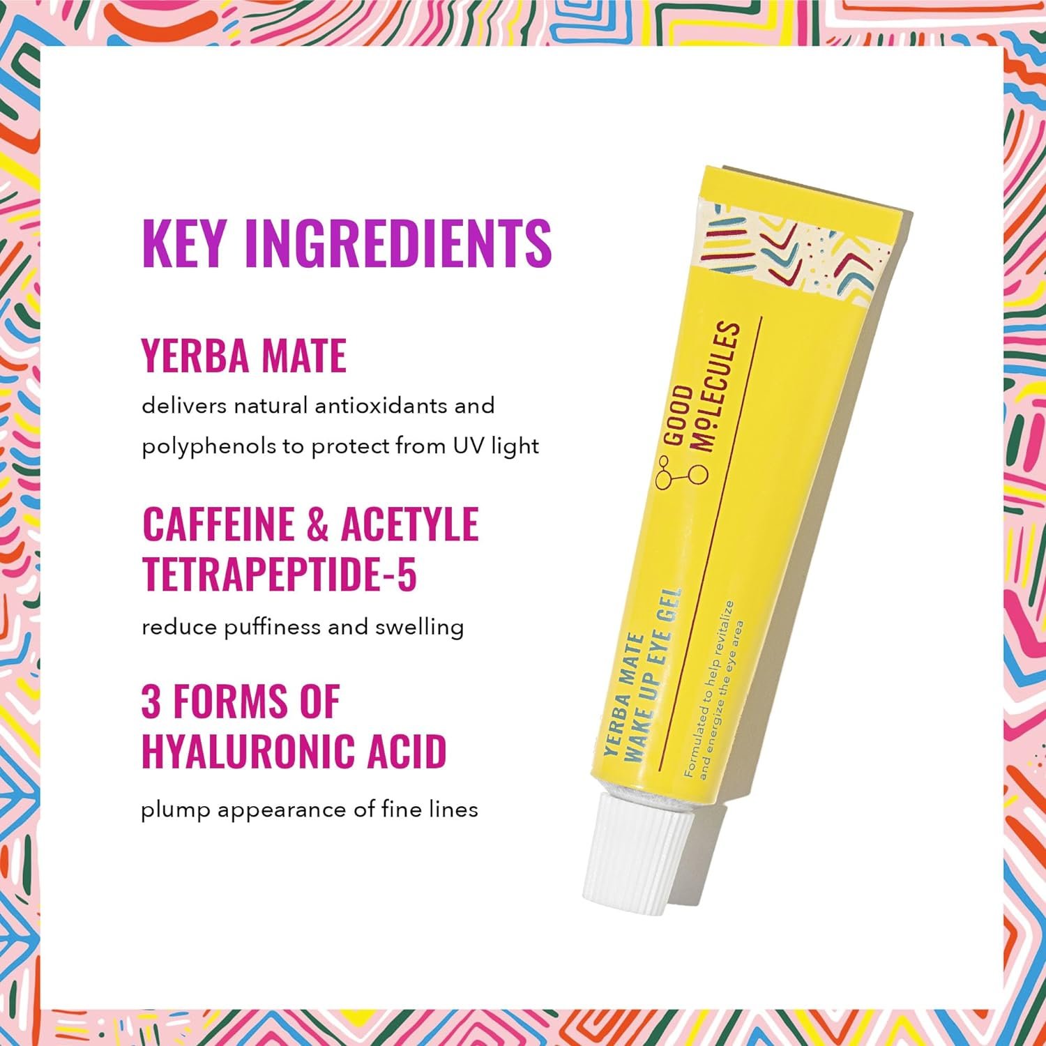 Good Molecules Yerba Mate Wake Up Eye Gel - Hydrating Under Eye Gel Cream with Hyaluronic Acid and Caffeine - Target Dark Circles and Puffiness - Skin Care for Face - Image 3