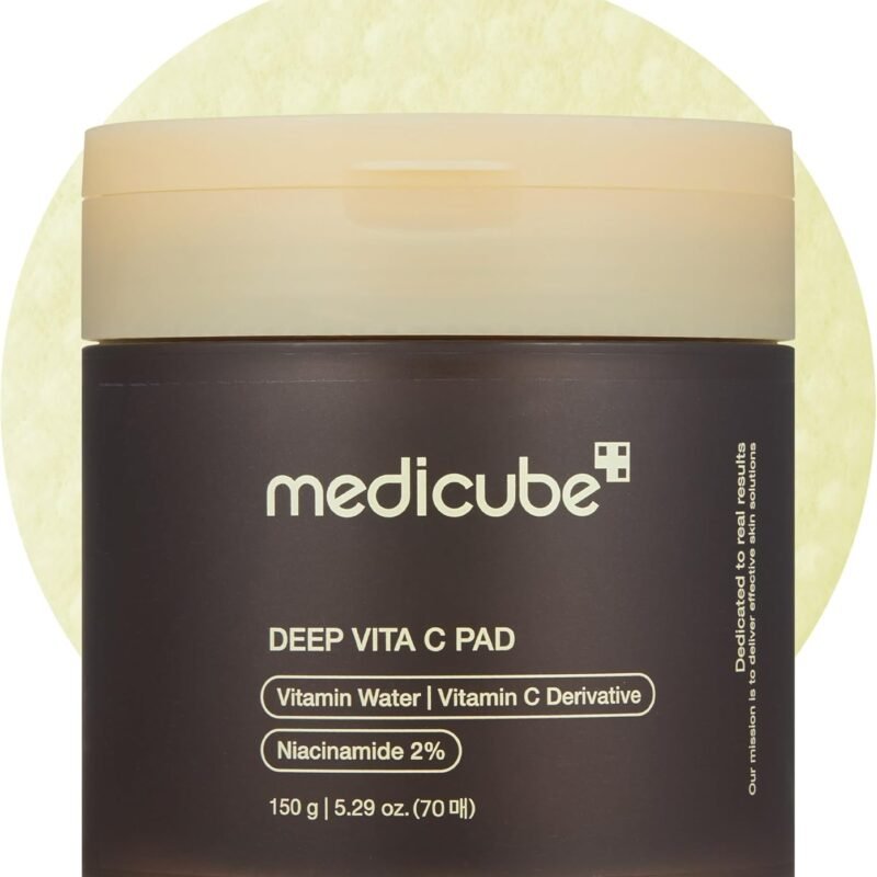 Medicube Deep Vita C Facial Toner Pads for Uneven Skin Tone, 500,000PPM of Vitamin Water & 3 Types of Vitamin, Hydrating & Resurfacing (70 sheets)
