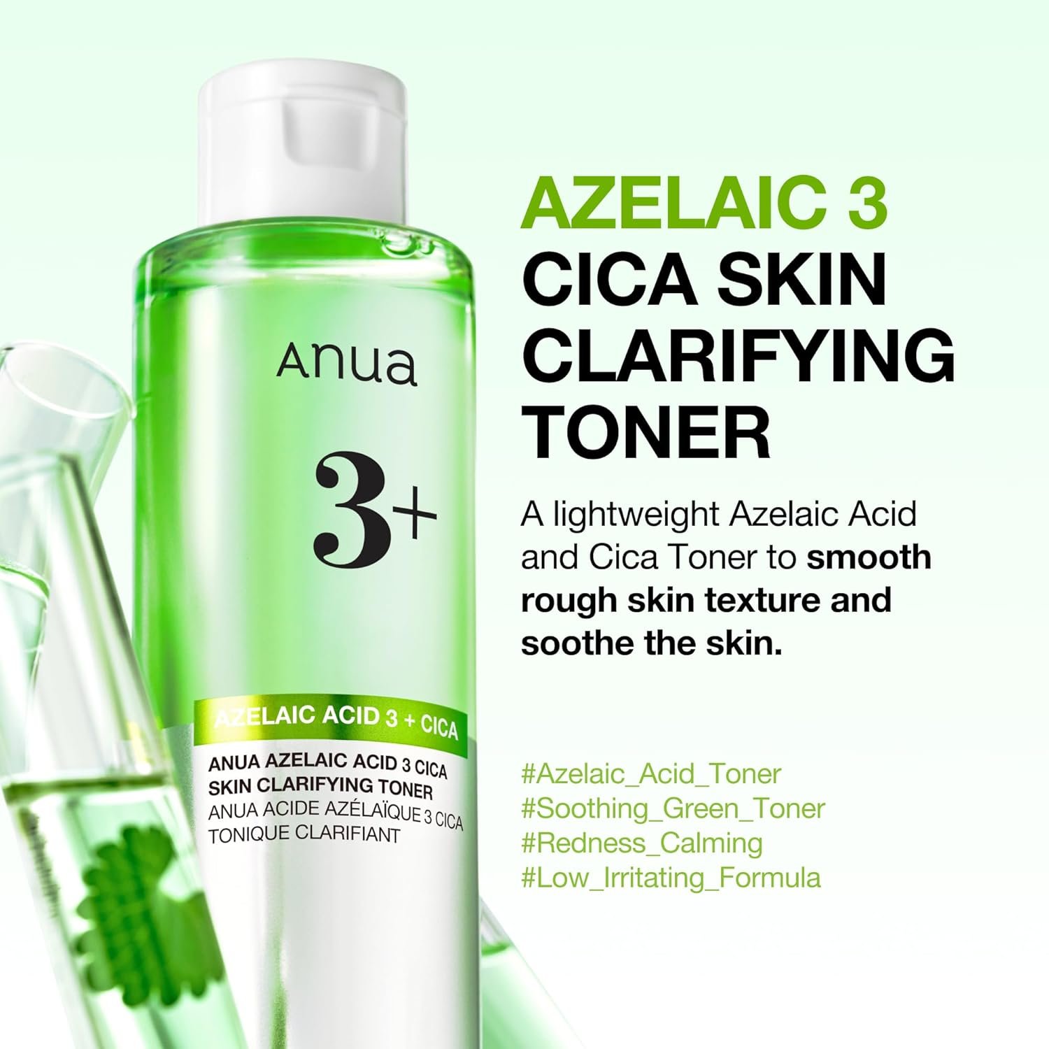 Anua Azelaic Acid 3 CICA Skin Claryfing Toner, Soothing & Clear Care, with Salicylic Acid & Azelaic Acid, Sebum & Spot Care, Suitable for Sensitive Skin, Korean Skin Care (250ml / 8.45 fl.oz.) - Image 2