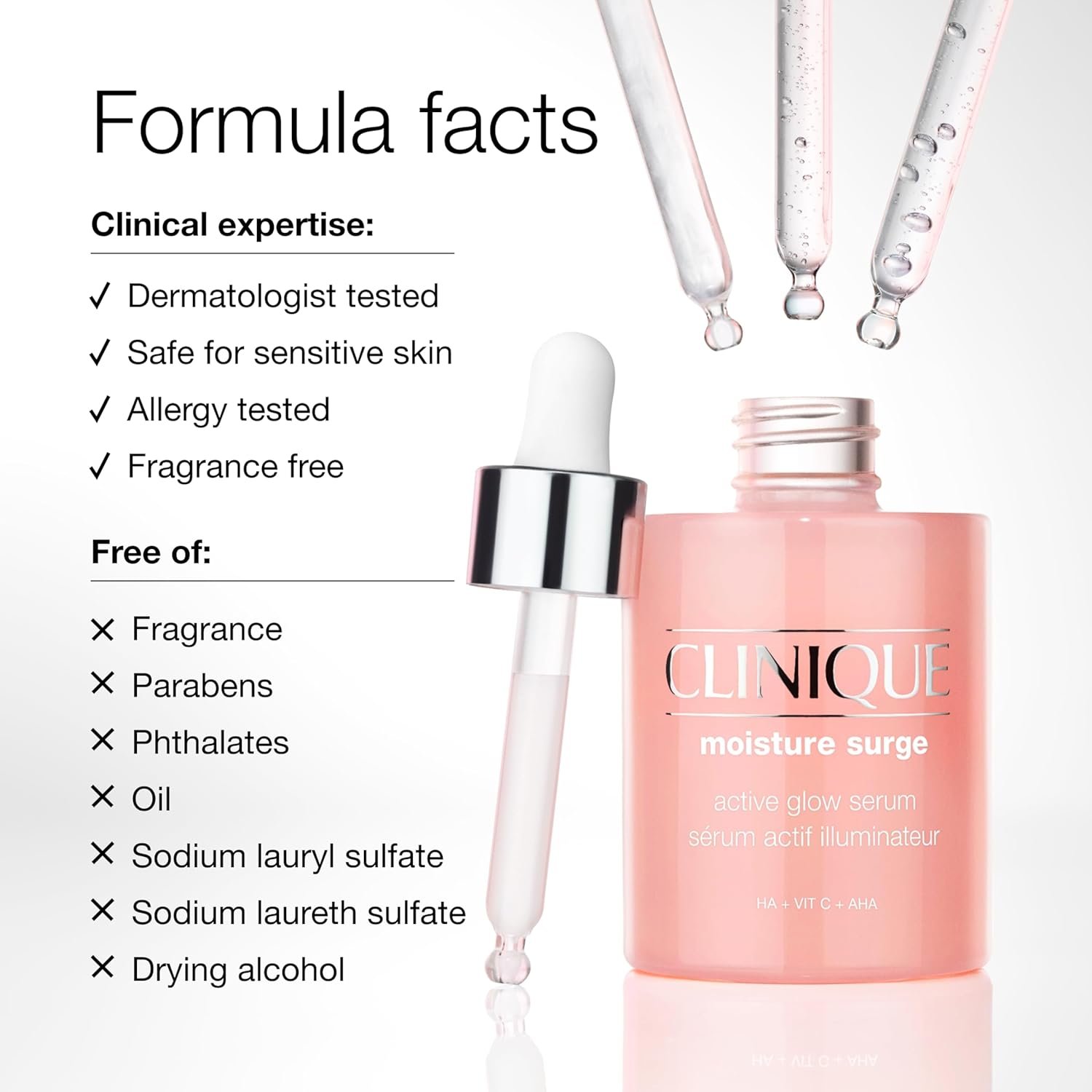 Clinique Moisture Surge Active Glow Serum with Lactic Acid, Hyaluronic Acid + Vitamin C | Hydrating, Lightweight + Oil Free? - Image 5