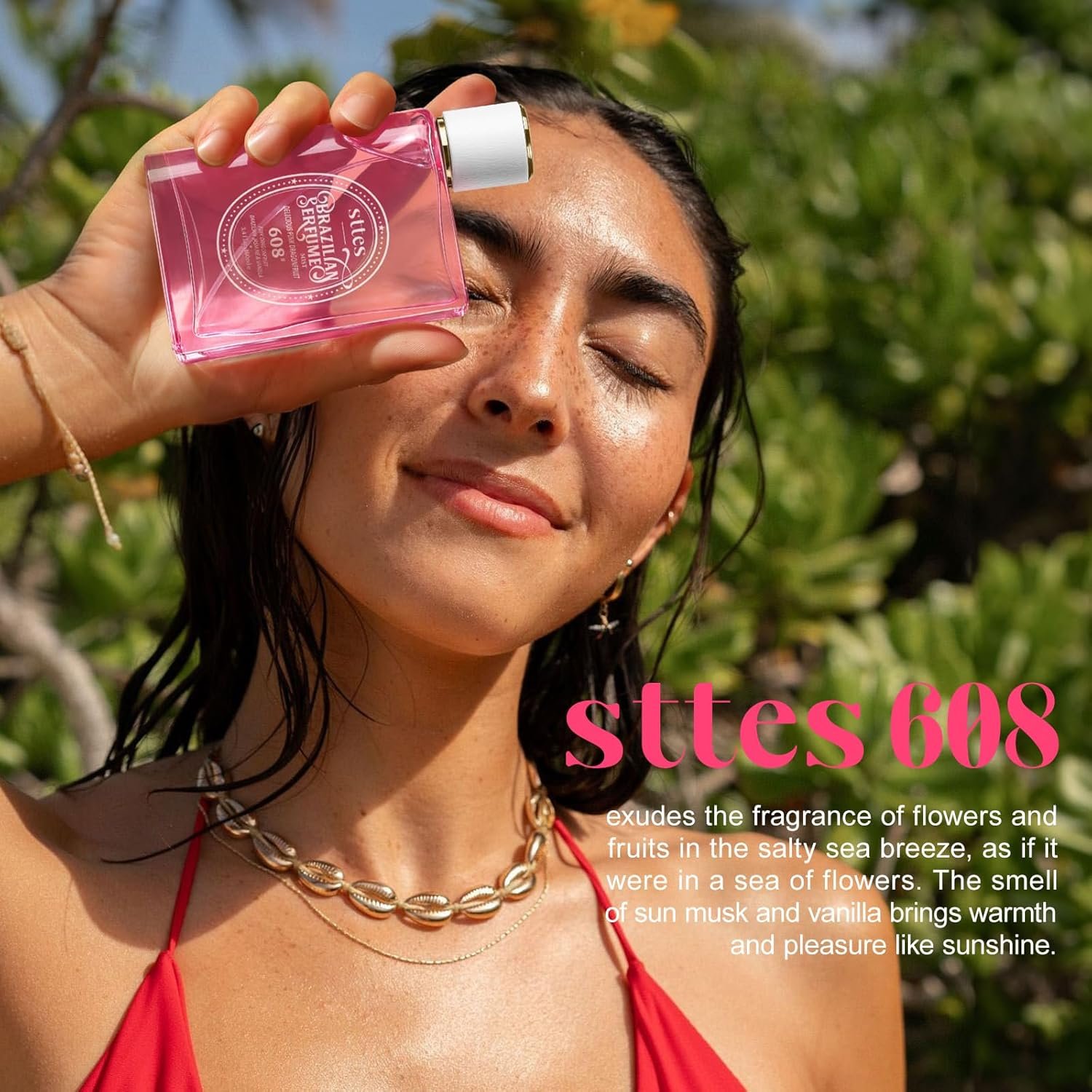 Sttes Perfume 608# (Delicious Pink Dragonfruit) - Eau de Perfume 100ml (3.4fl oz) Fruity and Floral (Vanilla + Jasmine + Red Pitaya) - Image 5