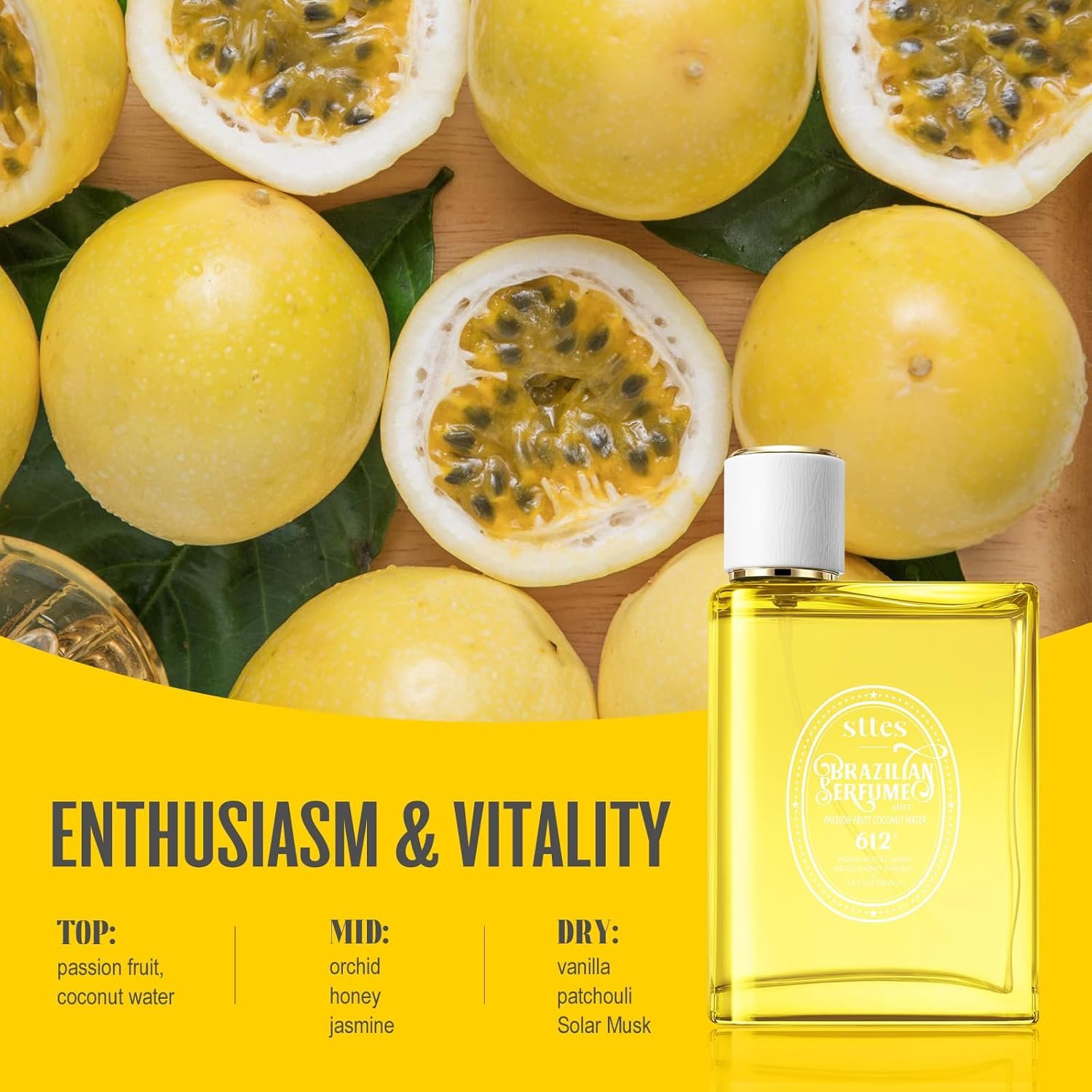 Sttes Perfume 612#??PASSION FRUIT COCONUT WATER?? - Eau De Perfume 100ml (3.4fl Oz) Flower Fruit Gourmet tune (PASSION FRUIT +COCONUT +vanilla) - Image 3