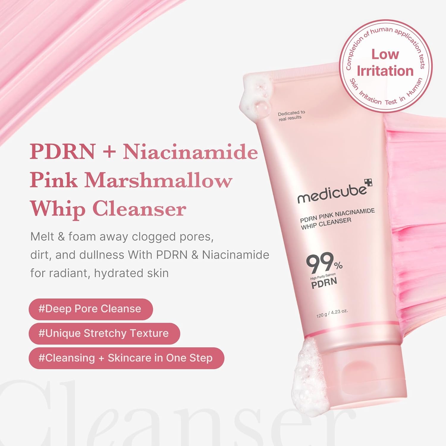 medicube PDRN Marshmallow Whip Cleanser | Face Wash, Cleansing Foam for Pore Care & Uneven Skin Tone | Gentle Daily Deep Cleansing | Hydrating and Nourishing Facial Cleanser | Korean Skincare - Image 2