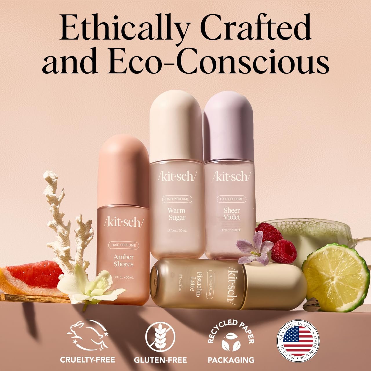 Kitsch Hair Perfume for Women - Warm Sugar | Clean, Deodorizing & Patented Odor-Eliminating Technology Hair Spray & Body Mist - Freshen Hair, Body & Pillows - Pink Grapefruit & Vanilla Scent - 50mL - Image 6