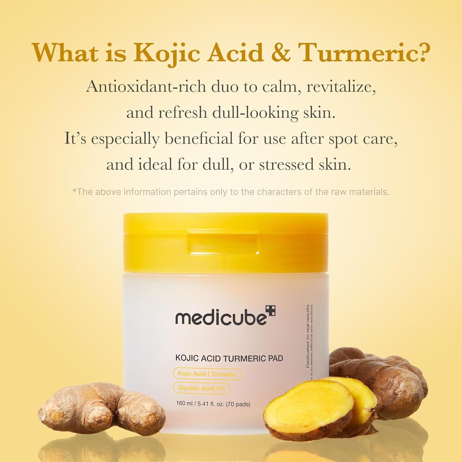 medicube Kojic Acid Turmeric Clarifying Toner Pad for Troubled Skin & Use After Spot Care, Soothing & Calming with Kojic Acid, Turmeric, Niacinamide & Glycolic Acid, Korean Skin Care, 70 Pads, 1 Pack - Image 5