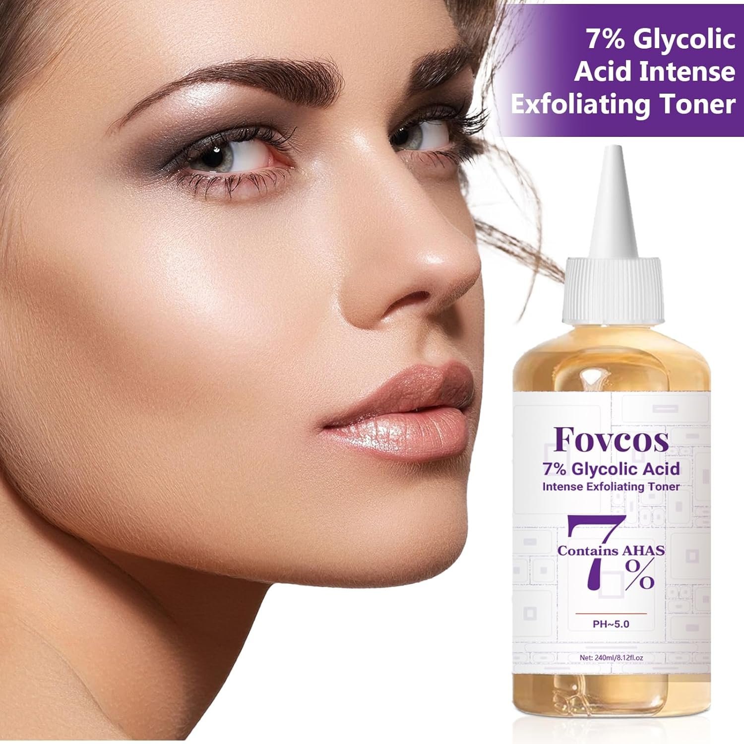 7% Glycolic Acid Exfoliating Toner, Exfoliating Skin Care Facial Toner, Improves Texture, Reduces Breakouts Pores and Fine Lines, Suitable for All Skin Types - Image 7