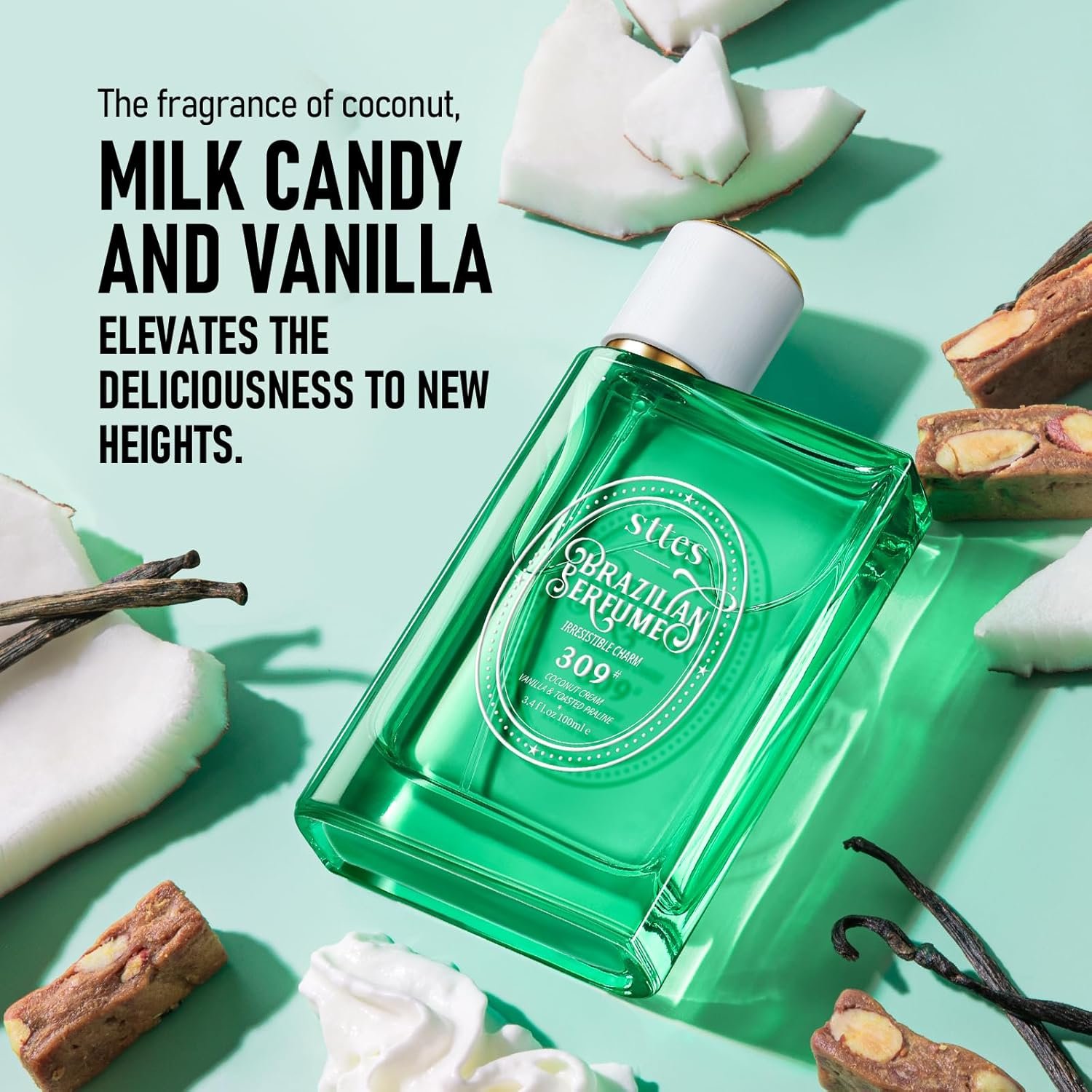 Sttes Perfume 309# (Irresistible Charm) u2013 Eau de Parfum 100ml (3.4 fl oz) u2013 Coconut Cream, Vanilla, Toasted Praline - Image 2