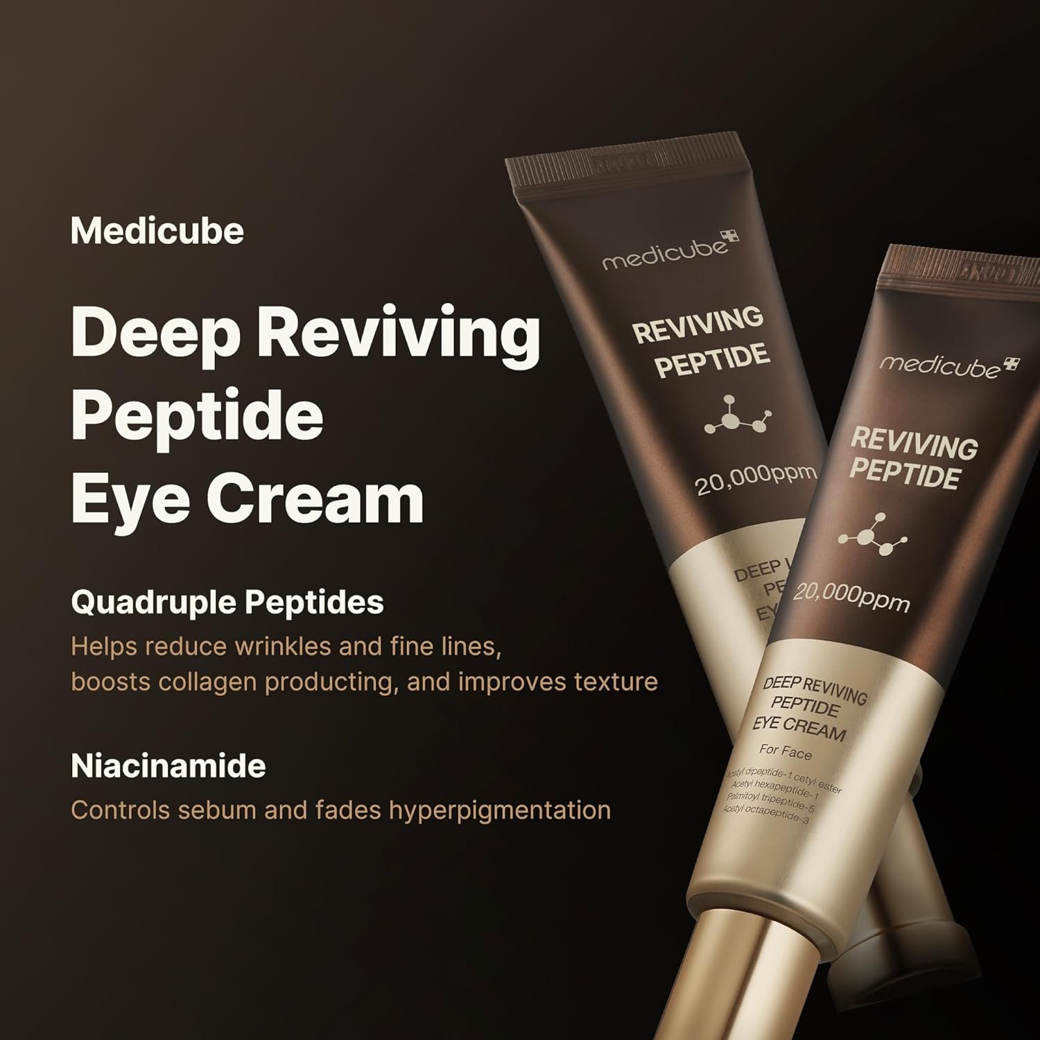 medicube Deep Reviving Peptide Eye Serum 1.01 Fl. Oz., | Eye Treatment Serum with Quadruple Peptides, Niacinamide, and Squalane | Reduces Signs of Aging and Fine Lines - Image 4