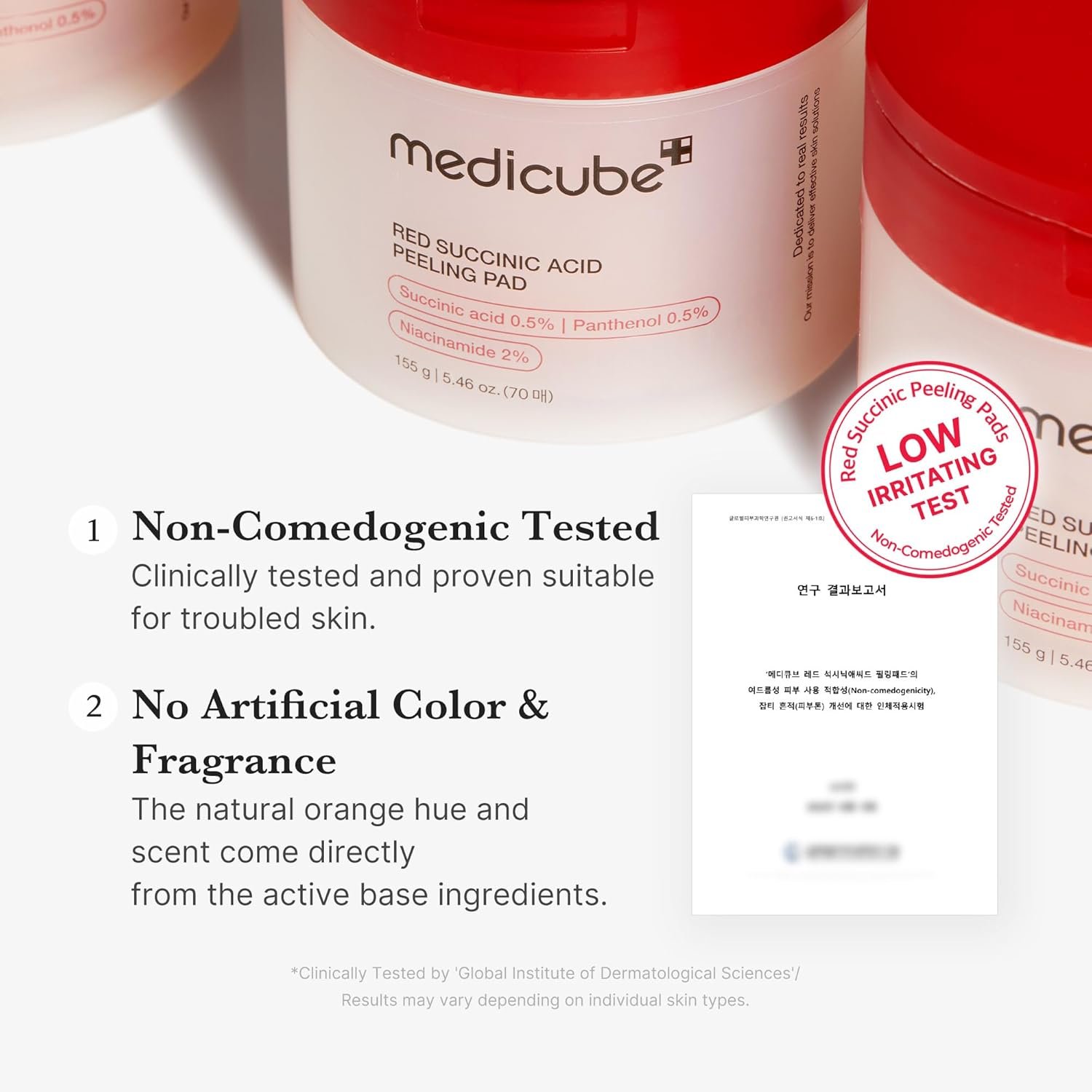 Medicube Red Succinic Acid Panthenol Facial Peeling Pads - Exfoliating Toner Pads for Breakout-Prone Skin with Niacinamide, AHA, BHA, and Soothing Panthenol - Non-Comedogenic - Image 6