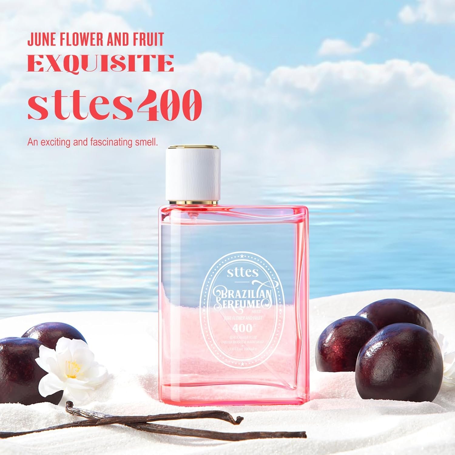 Sttes Perfume 400# (June Flower Fruit) - Eau de Perfume 100ml (3.4fl oz) Flower Fruit Gourmet Tune (Vanilla + Plum + Jasmine + Woody Tone) - Image 7