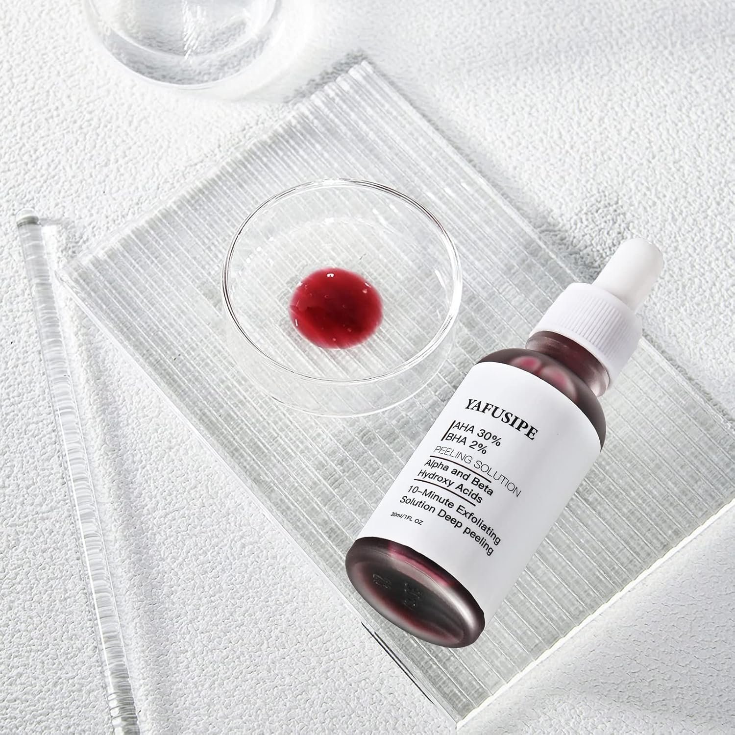 AHA 30% + BHA 2% Peeling Solution Exfoliating Chemical Skin Peel for Face at Home Facial Mask Red Peeling BHA Liquid Exfoliant Acid Peels Salicylic Acid Exfoliators Acid Peel for Face 1Floz - Image 3