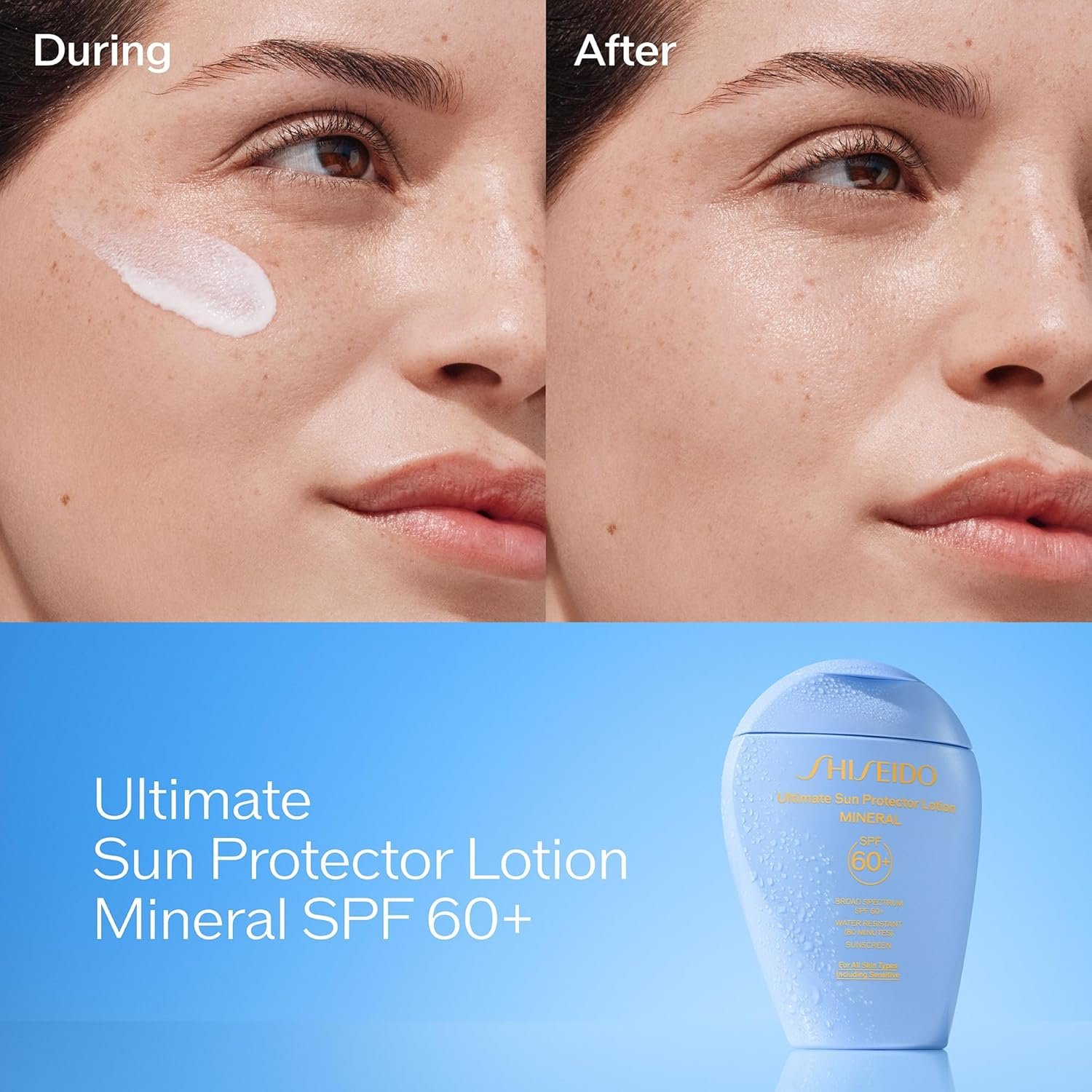 Shiseido Ultimate Sun Protector Lotion Mineral SPF 60+ - Sheer, Broad-Spectrum Sunscreen for Face & Body - Visibly Improves Fine Lines, Smoothness & Skin Tone - Fragrance Free, All Skin Types - Image 3