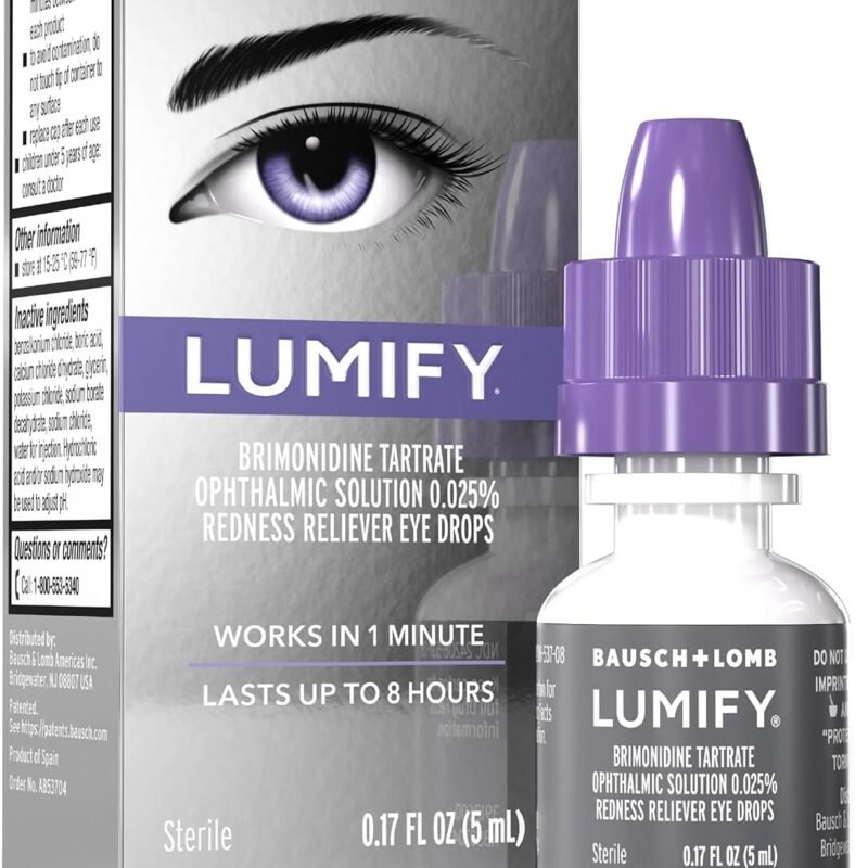 LUMIFY Eye Drops for Red Eyes, Redness Reliever for Brighter Looking Eyes, Works in 1 Minute & Lasts Up to 8 Hours, Eye Drops, 0.17 Fl Oz (5 mL)