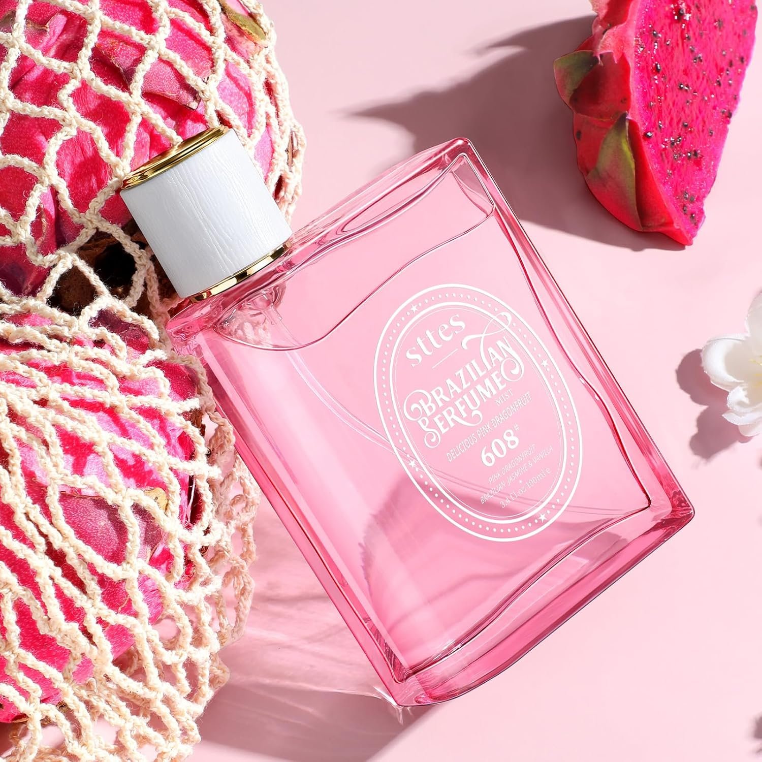 Sttes Perfume 608# (Delicious Pink Dragonfruit) - Eau de Perfume 100ml (3.4fl oz) Fruity and Floral (Vanilla + Jasmine + Red Pitaya) - Image 7